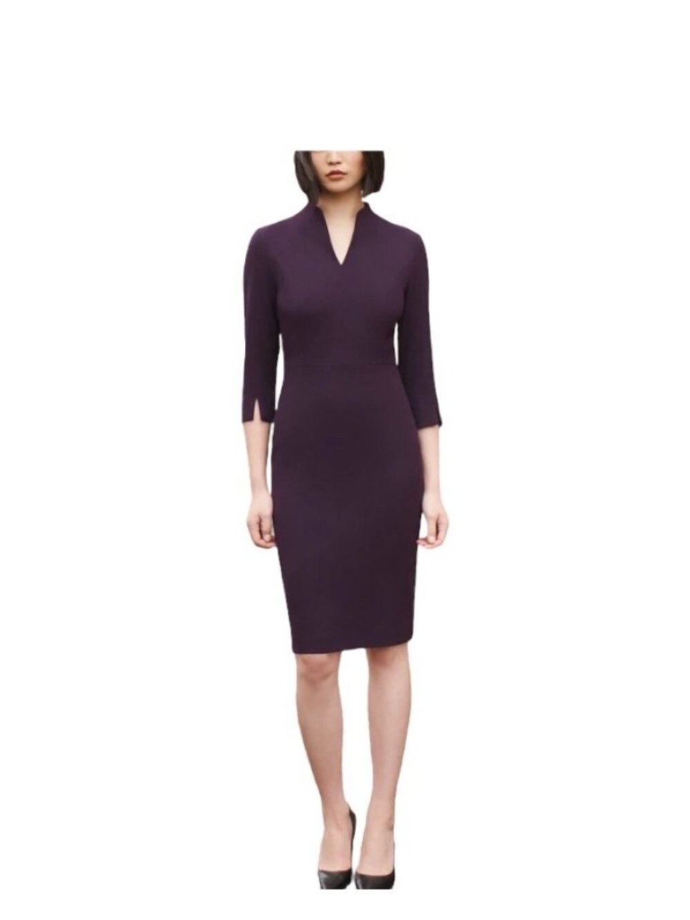 Libby Hanover Dress Purple Size 16 (US 12)  NWT Brittish London Quiet Luxury
